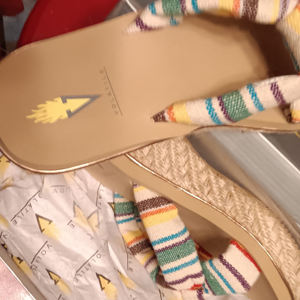 Volatile Multicolor Striped Sandals - Picture 2 of 5